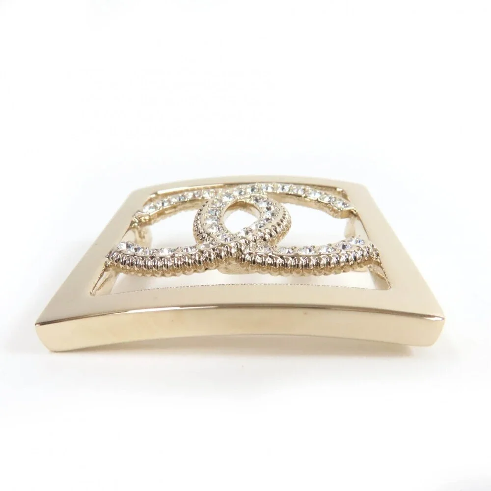 CHANEL Gold Logo Brooch